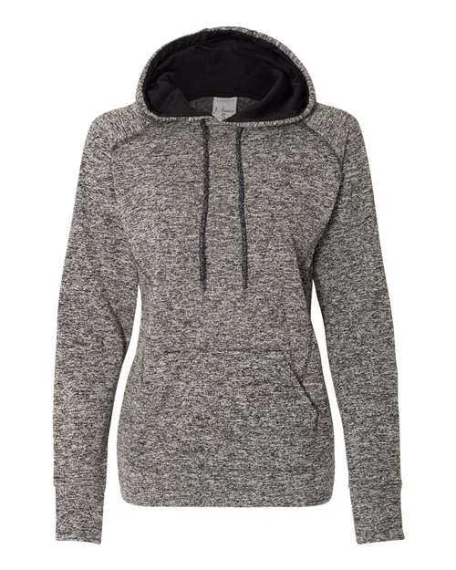 J. America 8616 Womens Cosmic Fleece Hooded Sweatshirt - Charcoal Fleck Black Hoodie with Print Artistic Unique J. America 8616 Womens Cosmic Fleece Hooded Sweatshirt - Charcoal Fleck Black Hoodie with Print Artistic Unique
