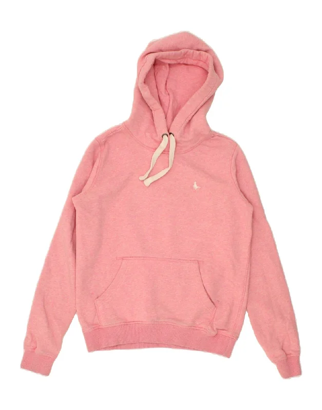 JACK WILLS Womens Oversized Hoodie Jumper UK 6 XS Pink Flecked