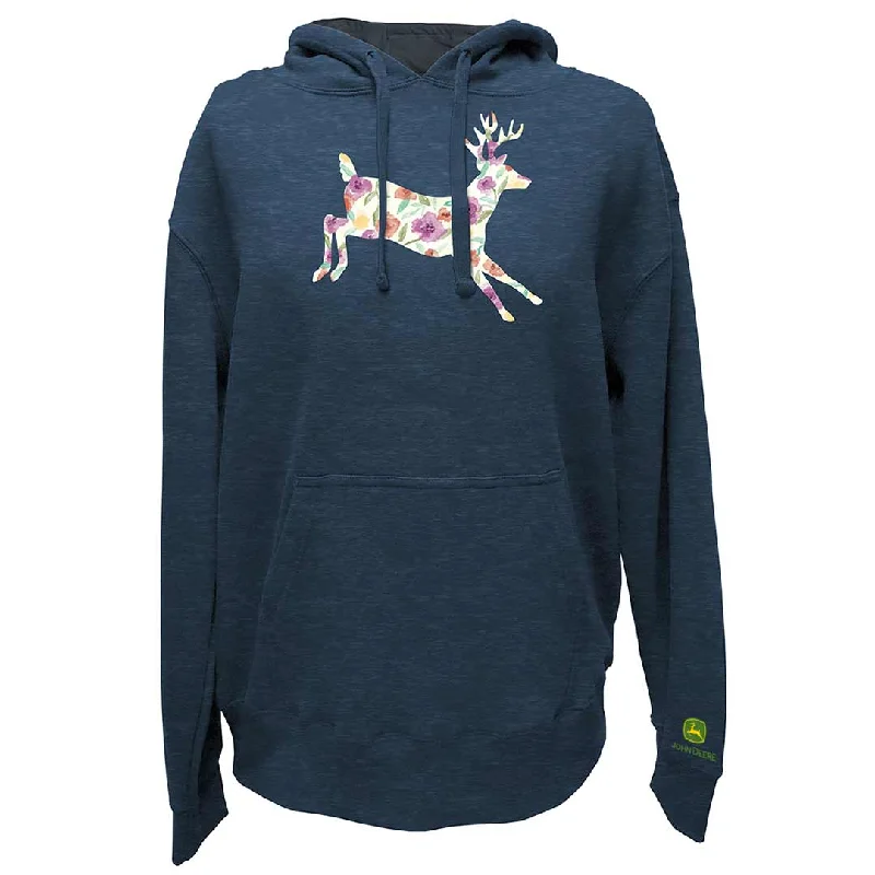 John Deere Women's Floral Deer Graphic Hoodie