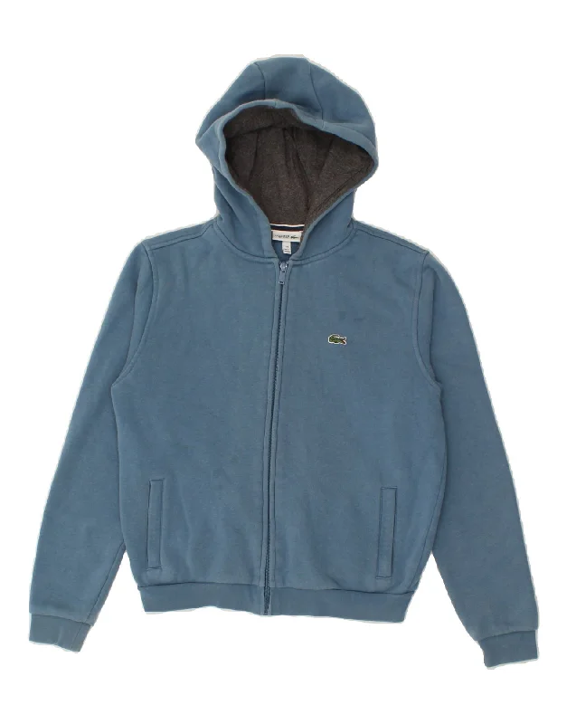 LACOSTE Boys Zip Hoodie Sweater 13-14 Years Blue Cotton Hoodie with Crew Neck Simple Timeless LACOSTE Boys Zip Hoodie Sweater 13-14 Years Blue Cotton Hoodie with Crew Neck Simple Timeless
