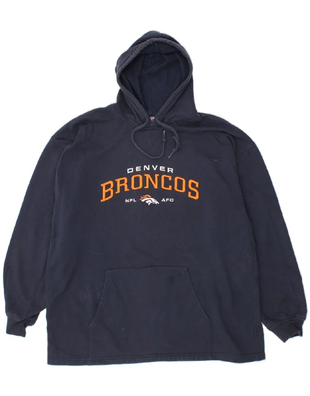 NFL Mens Denver Broncos Graphic Hoodie Jumper XL Navy Blue Hoodie with Zipper Versatile Modern NFL Mens Denver Broncos Graphic Hoodie Jumper XL Navy Blue Hoodie with Zipper Versatile Modern