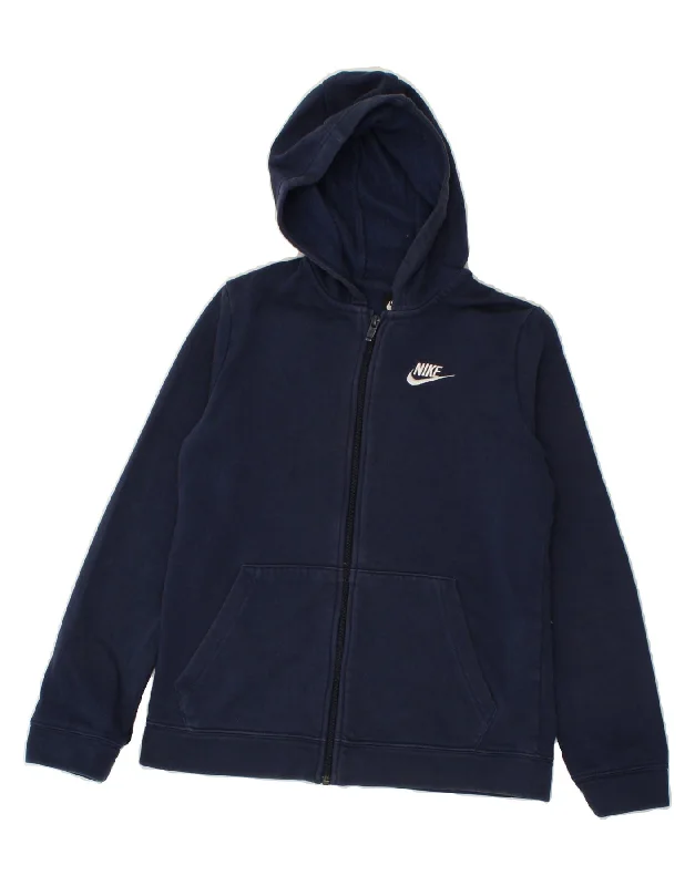 NIKE Boys Standard Fit Zip Hoodie Sweater 12-13 Years Large Navy Blue Hoodie with Set-In Sleeves Structured Classic NIKE Boys Standard Fit Zip Hoodie Sweater 12-13 Years Large Navy Blue Hoodie with Set-In Sleeves Structured Classic