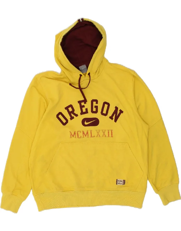 NIKE Mens Oregon Athletics Graphic Hoodie Jumper Medium Yellow