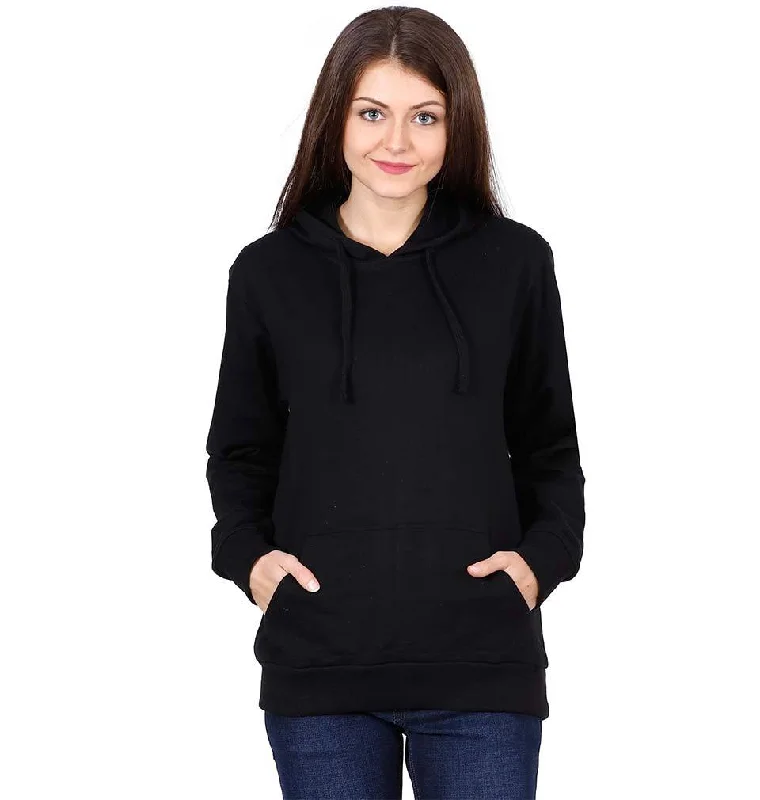 Plain Black Hoodie Sweatshirt for Women