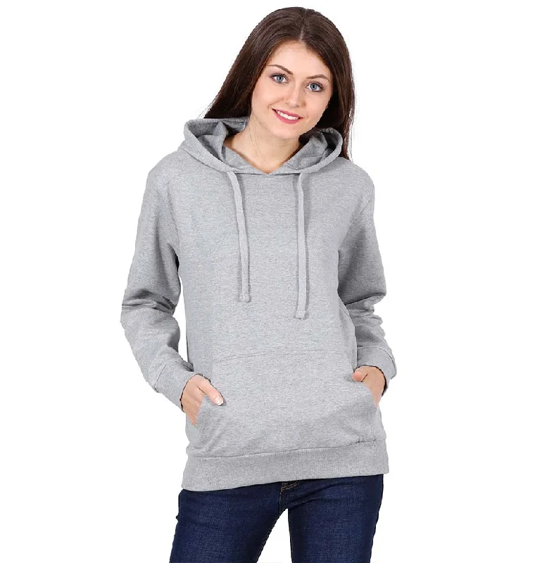 Plain Grey Hoodie Sweatshirt for Women