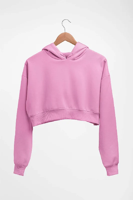 Plain Light Pink Crop HOODIE FOR WOMEN