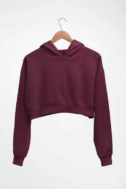 Plain Maroon Crop HOODIE FOR WOMEN