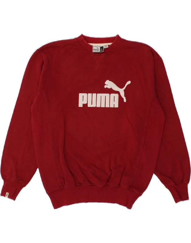 PUMA Mens Graphic Sweatshirt Jumper Large Red Cotton Hoodie with Lining Warm Insulated PUMA Mens Graphic Sweatshirt Jumper Large Red Cotton Hoodie with Lining Warm Insulated