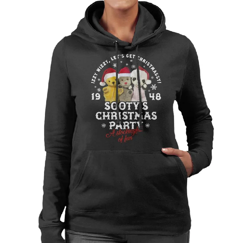 Sooty Christmas A Stockingful Of Fun Women's Hooded Sweatshirt Hoodie with Hem Elastic Stretchable Comfortable Sooty Christmas A Stockingful Of Fun Women's Hooded Sweatshirt Hoodie with Hem Elastic Stretchable Comfortable