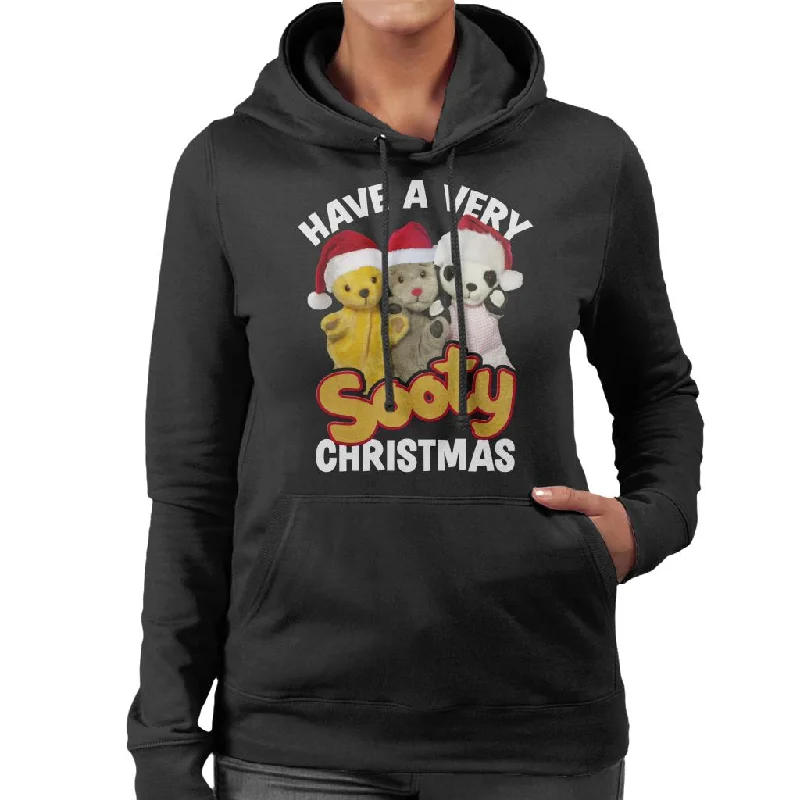 Sooty Christmas Have A Very Sooty Christmas Women's Hooded Sweatshirt Hoodie with Applique Textured Unique Sooty Christmas Have A Very Sooty Christmas Women's Hooded Sweatshirt Hoodie with Applique Textured Unique