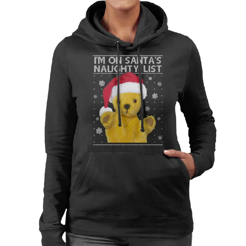 Sooty Christmas Im On Santas Naughty List Women's Hooded Sweatshirt Hoodie with Turtle Neck Cozy Winter Sooty Christmas Im On Santas Naughty List Women's Hooded Sweatshirt Hoodie with Turtle Neck Cozy Winter