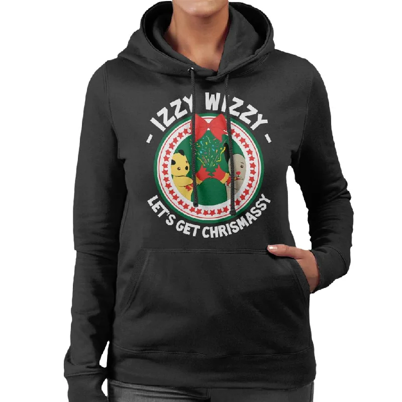 Sooty Christmas Izzy Wizzy Lets Get Chrismassy Women's Hooded Sweatshirt Hoodie with Longline Fit Extended Stylish Sooty Christmas Izzy Wizzy Lets Get Chrismassy Women's Hooded Sweatshirt Hoodie with Longline Fit Extended Stylish