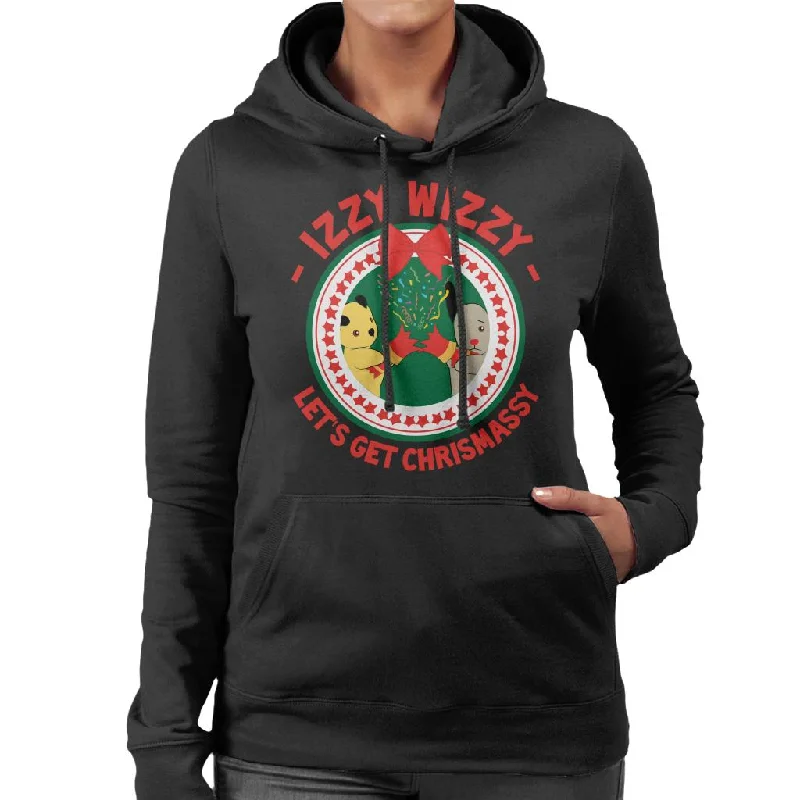 Sooty Christmas Lets Get Chrismassy Women's Hooded Sweatshirt Hoodie with Pastel Soft Subtle Sooty Christmas Lets Get Chrismassy Women's Hooded Sweatshirt Hoodie with Pastel Soft Subtle