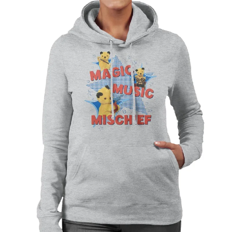 Sooty Magic Music Mischief Women's Hooded Sweatshirt Hoodie with Hem Patch Decorative Personalized Sooty Magic Music Mischief Women's Hooded Sweatshirt Hoodie with Hem Patch Decorative Personalized