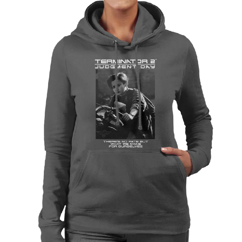 Terminator 2 Judgement Day There's No Fate Women's Hooded Sweatshirt