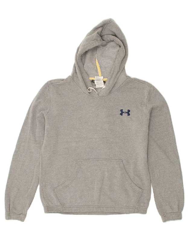 UNDER ARMOUR Womens Hoodie Jumper UK 14 Medium Grey Cotton Hoodie with Back Slit Movement Comfort UNDER ARMOUR Womens Hoodie Jumper UK 14 Medium Grey Cotton Hoodie with Back Slit Movement Comfort