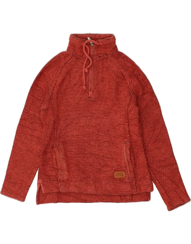 WEIRD FISH Womens Zip Neck Sweatshirt Jumper UK 8 Small Red Cotton Hoodie with Belted Waist Structured Tailored WEIRD FISH Womens Zip Neck Sweatshirt Jumper UK 8 Small Red Cotton Hoodie with Belted Waist Structured Tailored