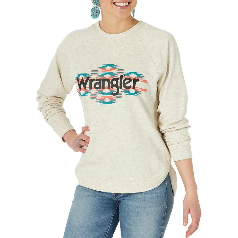 Wrangler Women's Aztec Logo Side Snap Sweatshirt