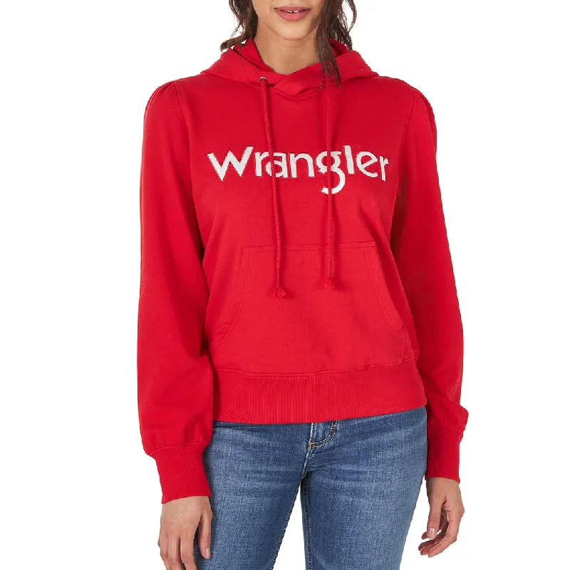 Wrangler Women's Retro Puff Sleeve Logo Hoodie