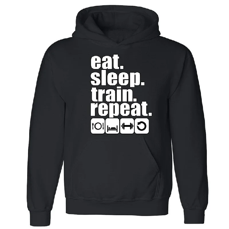 Zexpa Apparelâ„¢ Eat Sleep Train Repeat Unisex Hoodie Funny Gym Workout Fitness Hooded Sweatshirt Hoodie with Frayed Bohemian Relaxed Zexpa Apparelâ„¢ Eat Sleep Train Repeat Unisex Hoodie Funny Gym Workout Fitness Hooded Sweatshirt Hoodie with Frayed Bohemian Relaxed