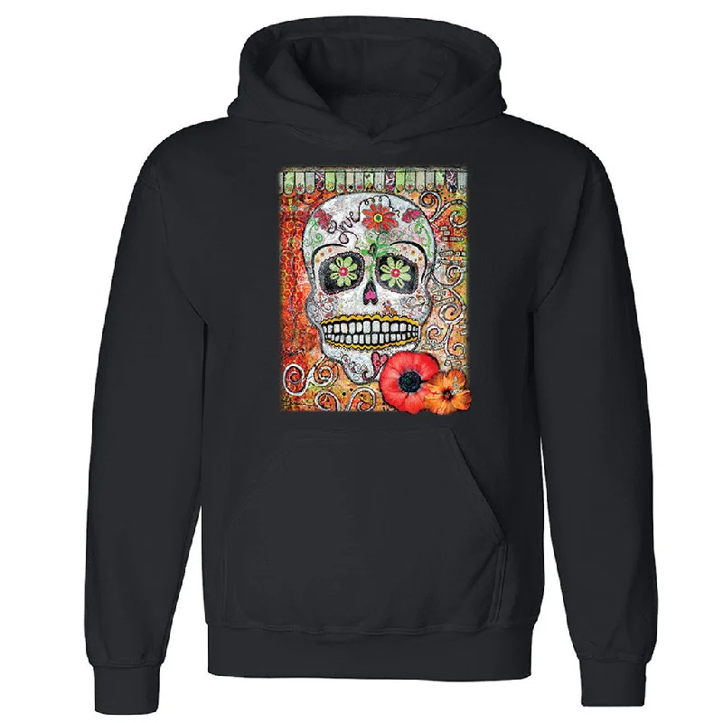 Zexpa Apparelâ„¢ Flower Sugar Skull Unisex Hoodie Day Of Dead Dia De Muertos Hooded Sweatshirt Hoodie with Logo Branding Identity Zexpa Apparelâ„¢ Flower Sugar Skull Unisex Hoodie Day Of Dead Dia De Muertos Hooded Sweatshirt Hoodie with Logo Branding Identity