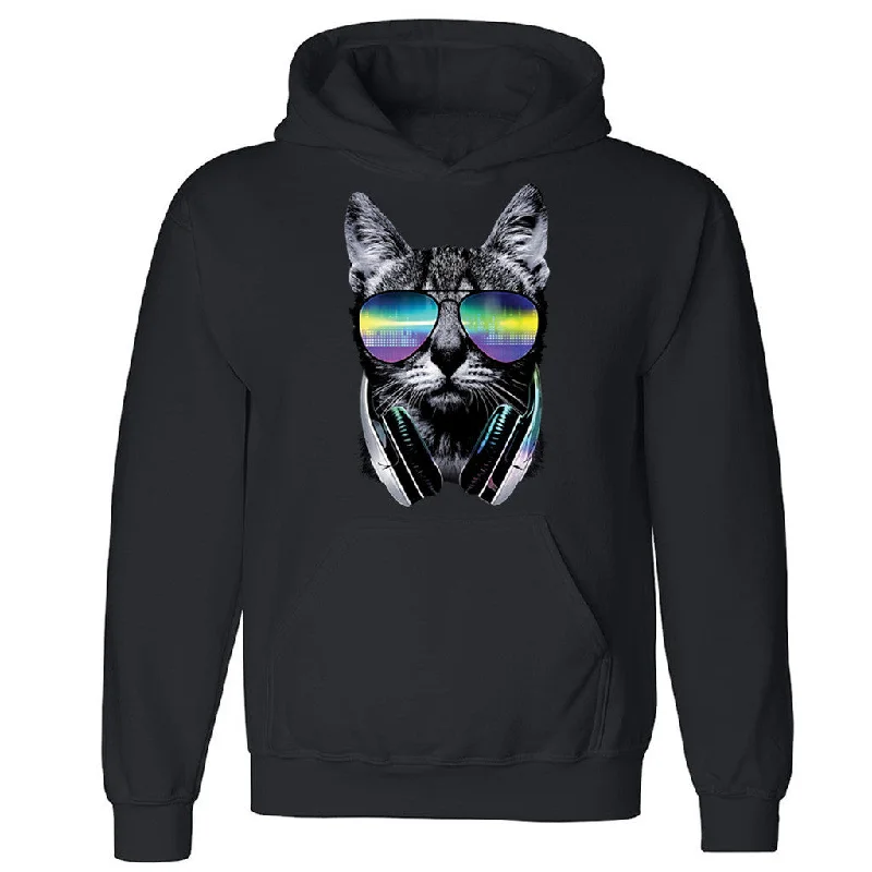 Zexpa Apparelâ„¢ Cool DJ Cat Headphones Unisex Hoodie Cat Face Fancy Dope Print Hooded Sweatshirt Hoodie with Hem Drawcord Adjustable Customizable Zexpa Apparelâ„¢ Cool DJ Cat Headphones Unisex Hoodie Cat Face Fancy Dope Print Hooded Sweatshirt Hoodie with Hem Drawcord Adjustable Customizable