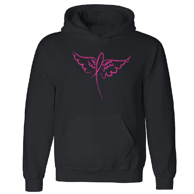 Zexpa Apparelâ„¢ Angel Wings Pink Ribbon Unisex Hoodie Breast Cancer Awareness Hooded Sweatshirt Hoodie with High Neck Warm Protective Zexpa Apparelâ„¢ Angel Wings Pink Ribbon Unisex Hoodie Breast Cancer Awareness Hooded Sweatshirt Hoodie with High Neck Warm Protective