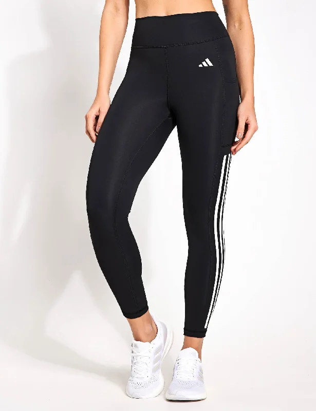 Optime 3-Stripes Full-Length Leggings - Black