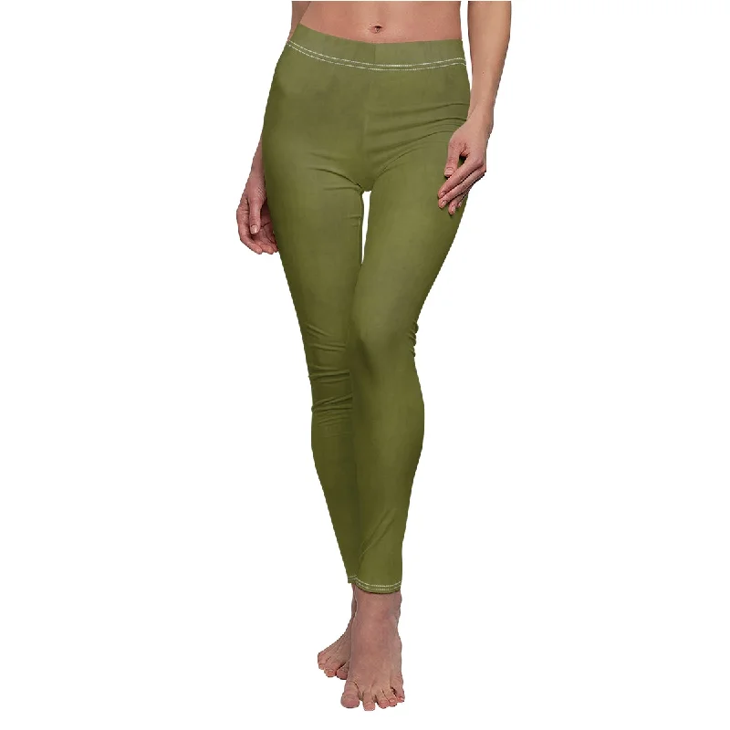 Autumn Green Casual Leggings