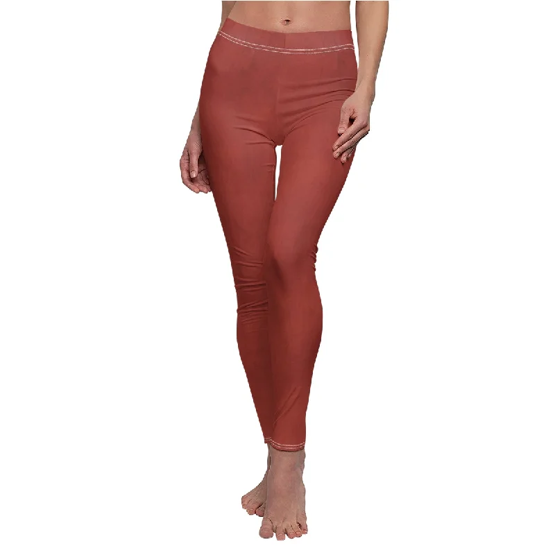 Autumn Red Casual Leggings