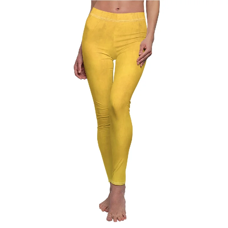 Autumn Yellow Casual Leggings