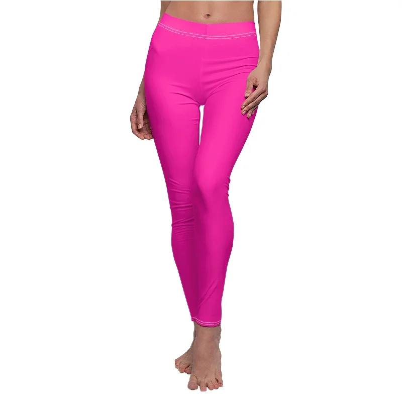 Bright Pink Casual Leggings