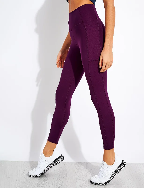 High Waisted 7/8 Pocket Legging - Plum