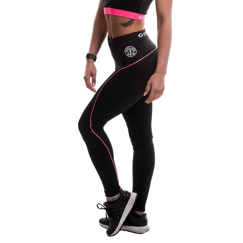 Golds Gym Ladies Long Gym Leggings - Black-Pink