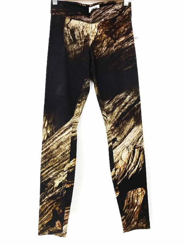 HELMUT LANG Wood Drift Women's Brown Graphics Size P Leggings