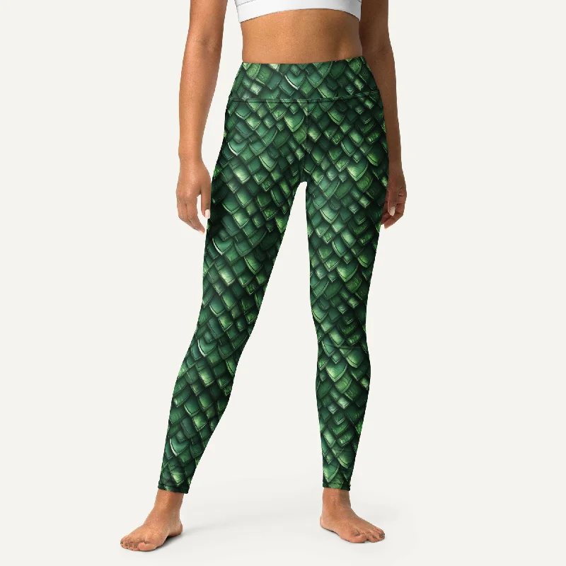 Jade Dragon Scales High-Waisted Leggings