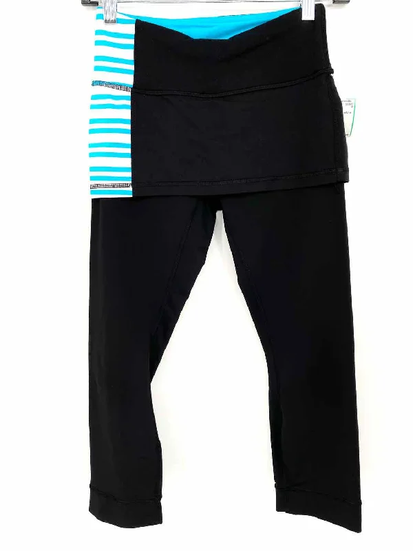 Lululemon A Go Go Crop Women's Black/Blue/White Leggings W6A22S