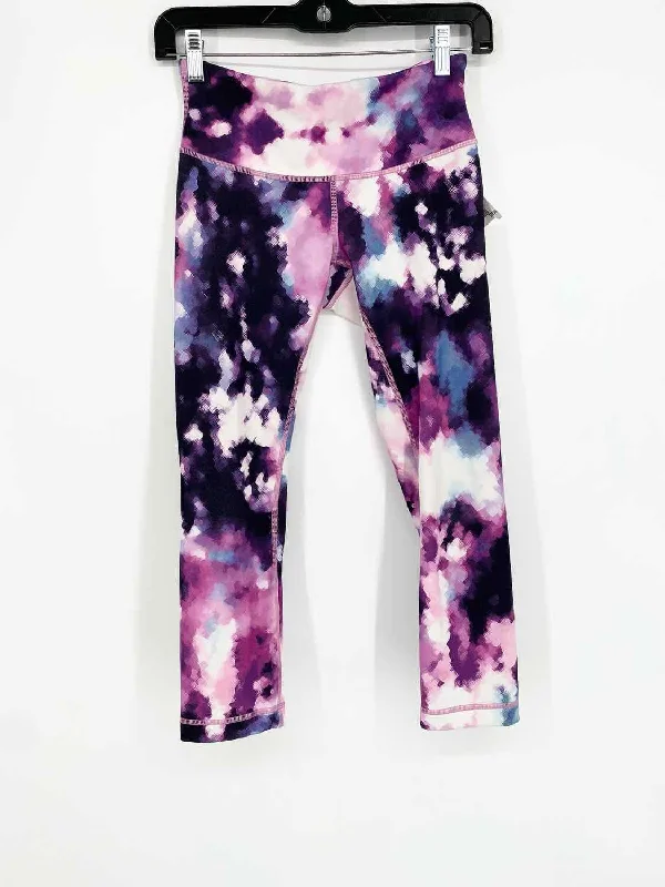 Lululemon Women's Purple/Pink Crop Abstract Size 4 Leggings