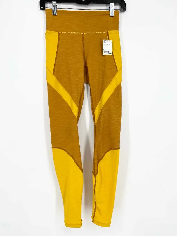 Lululemon Women's Yellow Color Block ATHLETIC Size 4 Leggings