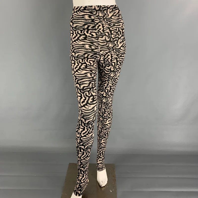 MAISIE WILEN Size XS Black Beige Polyamide Blend Marbled YS302 Leggings