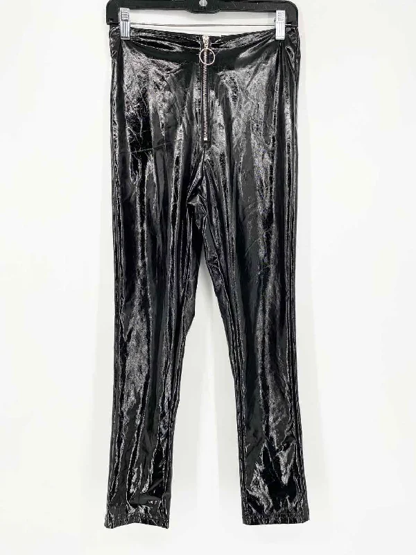 Oh Polly Women's Black Skinny Patent Leather Size 4 Leggings