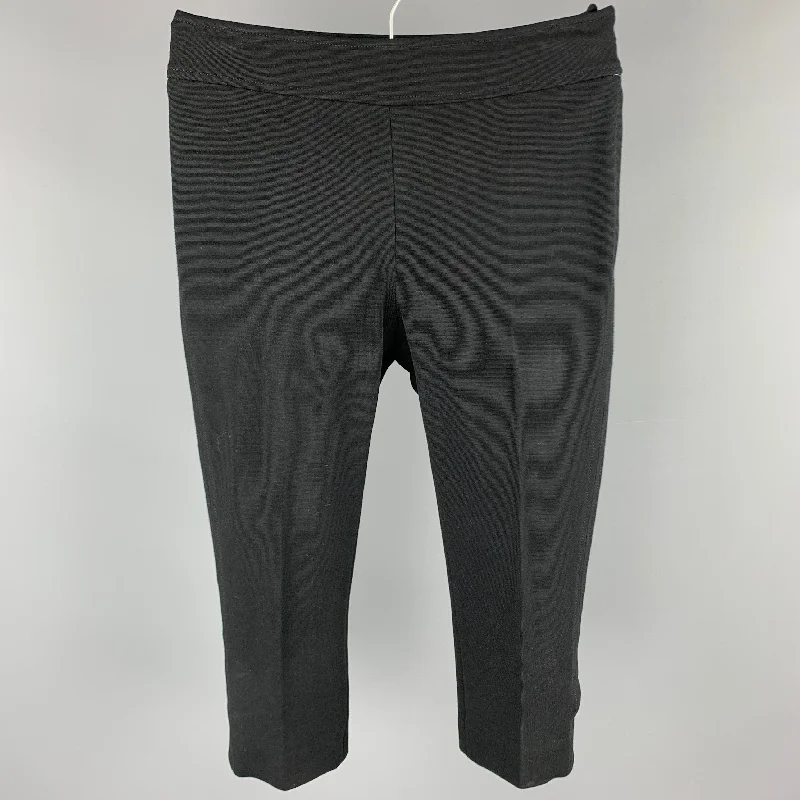 PAUL SMITH Blue Size 4 Black Rayon Blend Cropped Leggings