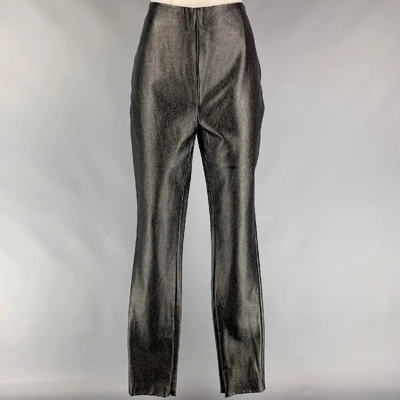 STAND STUDIO Size 4 Black Polyester Blend Faux Leather Leggings