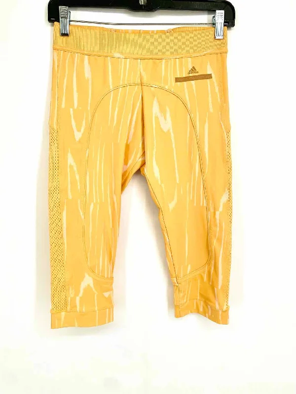 STELLA McCARTNEY Women's Yellow Crop Mesh Abstract ATHLETIC Size XS Leggings