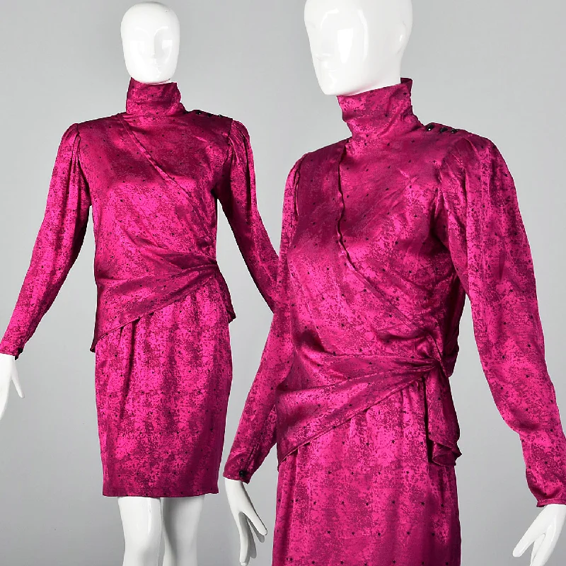 1980s Emanuel Ungaro Hot Pink Skirt Set