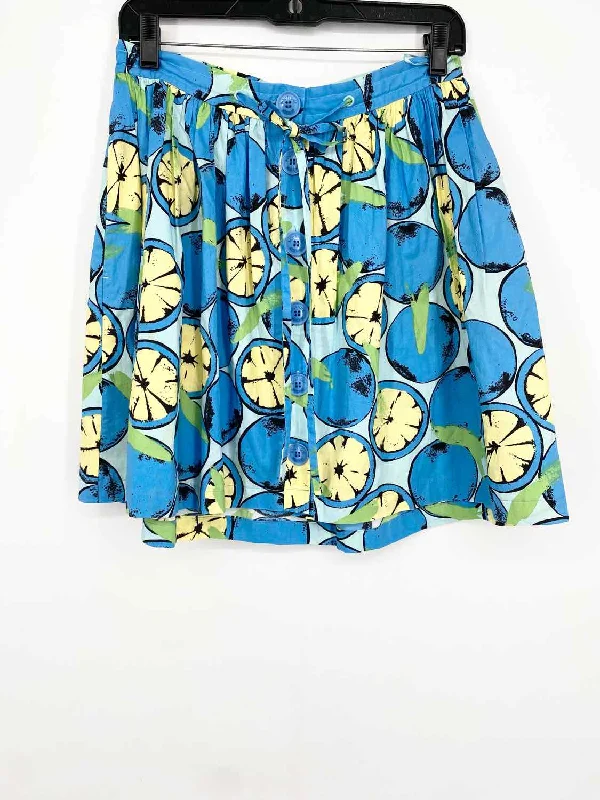 Botique Moschino Women's Blue/Yellow Button Down Lemons Size 6 Skirt asymmetrical skirt cut Botique Moschino Women's Blue/Yellow Button Down Lemons Size 6 Skirt asymmetrical skirt cut