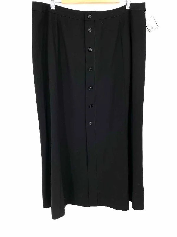 Chanel 1999 Spring Women's Black Button Down Wool Midi Size 50/L Skirt lace skirt feminine Chanel 1999 Spring Women's Black Button Down Wool Midi Size 50/L Skirt lace skirt feminine