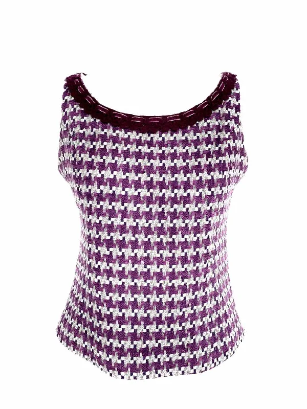 Di piu Women's Purple/Gray Sleeveless Houndstooth Size M Skirt Set denim skirt fashionable Di piu Women's Purple/Gray Sleeveless Houndstooth Size M Skirt Set denim skirt fashionable