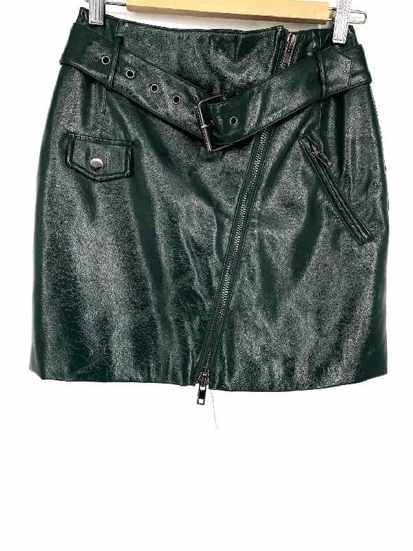 eleven22 Women's Army Green mini Patent Leather Belted Moto Size S Skirt belted skirt waist eleven22 Women's Army Green mini Patent Leather Belted Moto Size S Skirt belted skirt waist