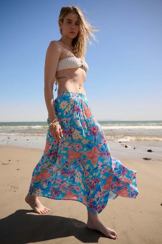 Grow with the Flow Floral Crepe Wrap Maxi Skirt